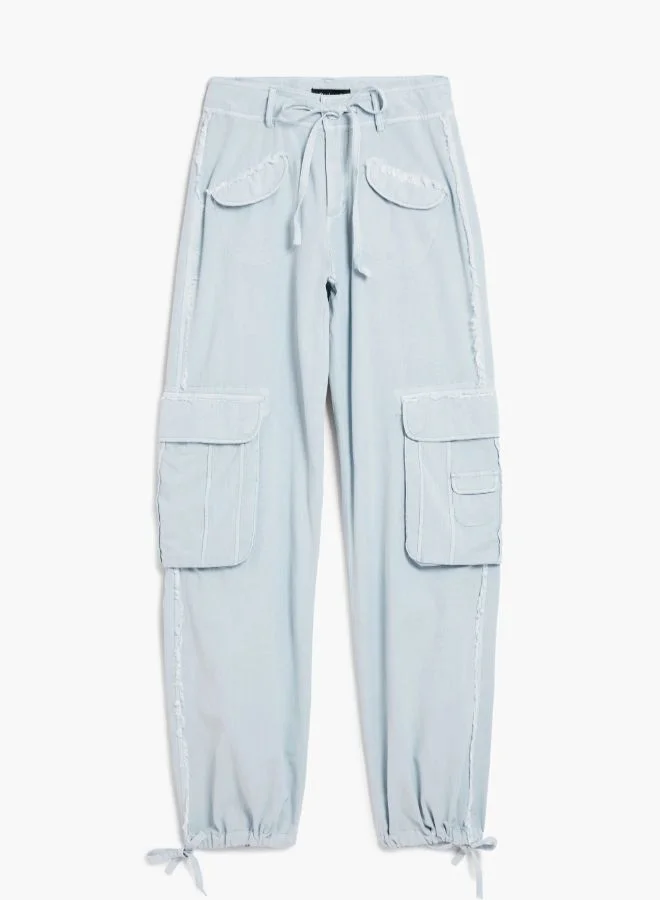 DESIGUAL Blue Cargo pants with pockets for Women | Best Price UAE